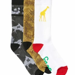 Cheap Pack De 3 Calcetines Con Diseno De Jirafa Y Hojas Hombres Medias